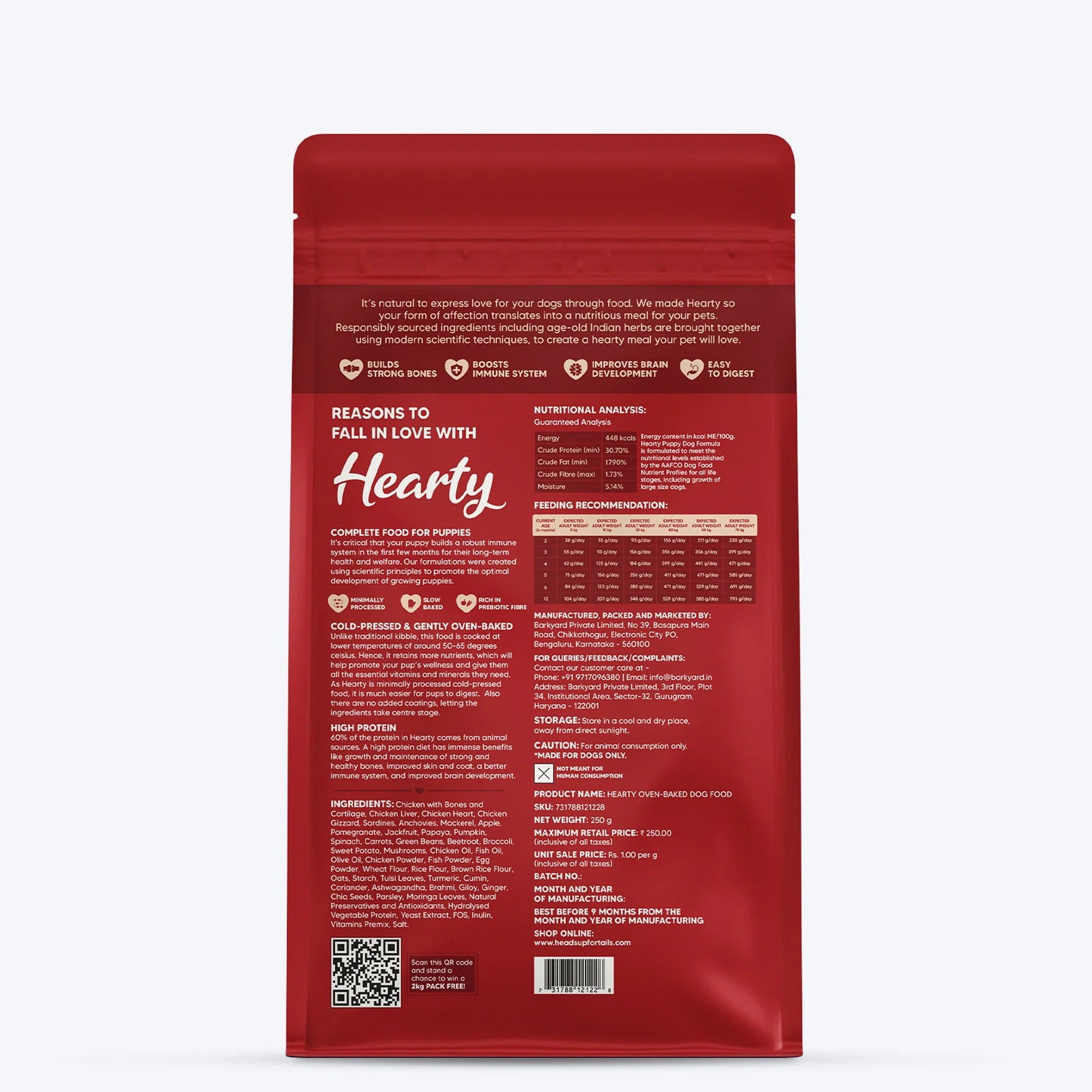 Hearty Oven-Baked Dry Food For Puppies With Chicken, Fish & Indian Herbs - All Breed 2Kilograms