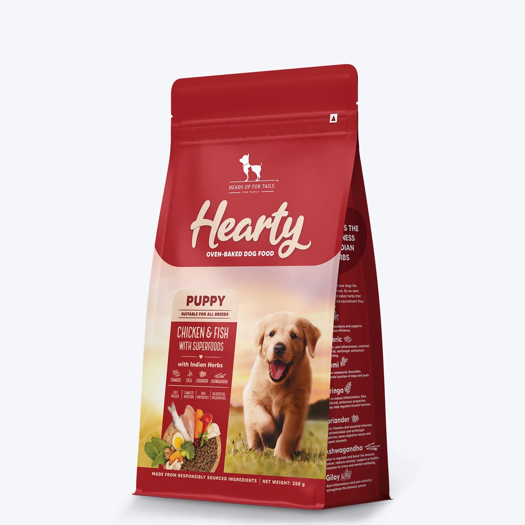 Hearty Oven-Baked Dry Food For Puppies With Chicken, Fish & Indian Herbs - All Breed 2Kilograms