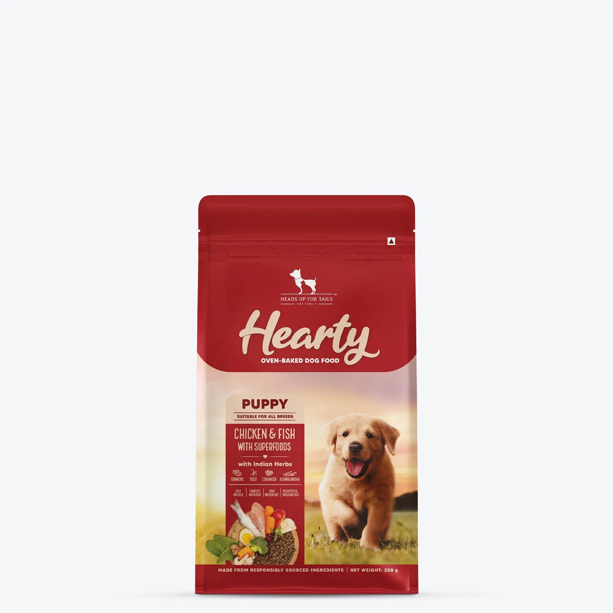 Hearty Oven-Baked Dry Food For Puppies With Chicken, Fish & Indian Herbs - All Breed 2Kilograms