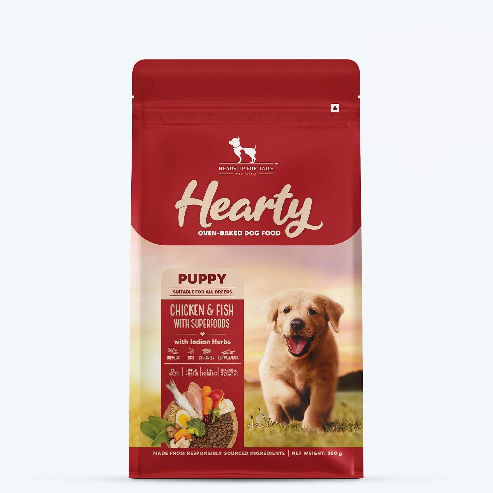 Hearty Oven-Baked Dry Food For Puppies With Chicken, Fish & Indian Herbs - All Breed 2Kilograms