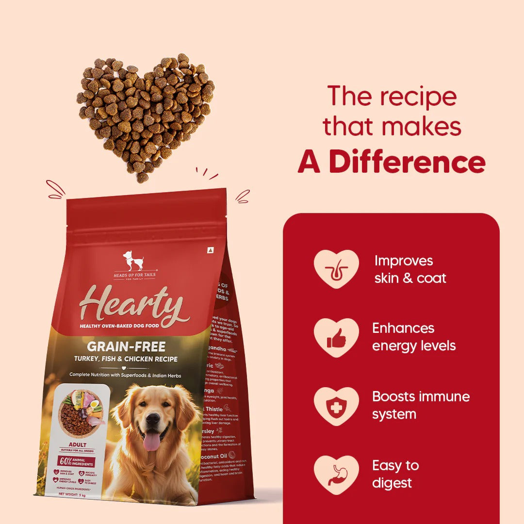 Hearty Turkey, Fish & Chicken Grain-Free Oven-Baked Adult Dog Food - All Breeds