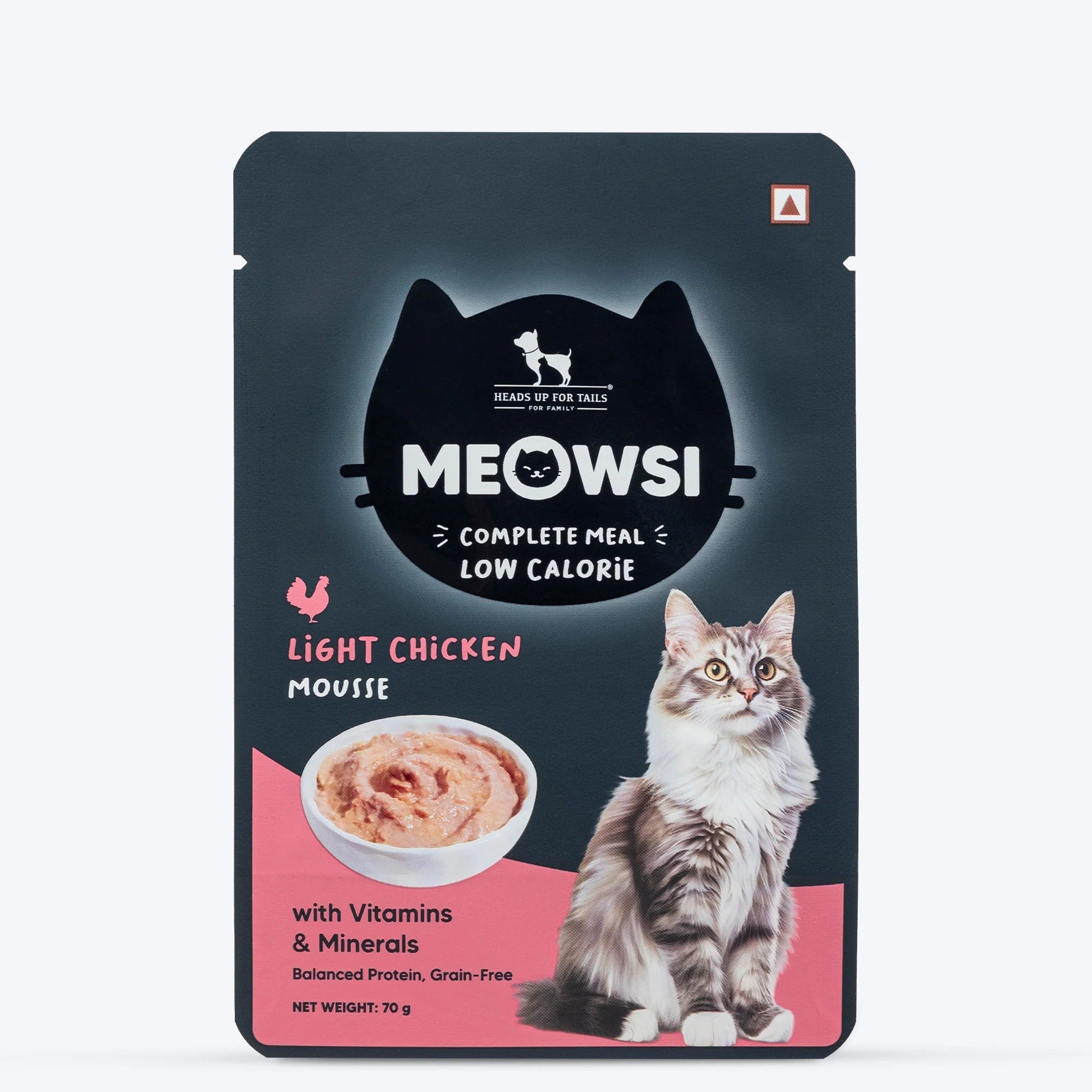 Meowsi by HUFT Low Calorie Light Chicken Mousse Wet Food For Cat - 70 gm