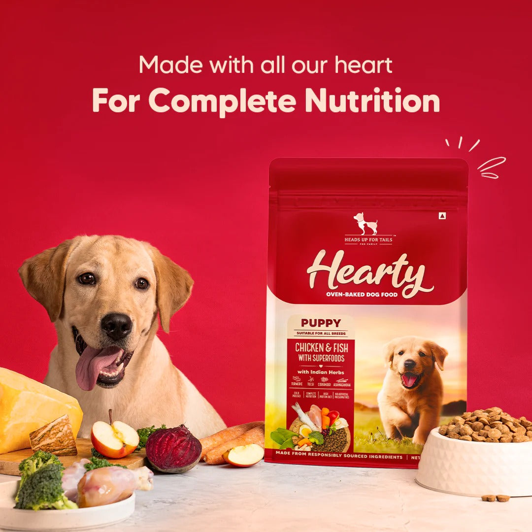 Hearty Oven-Baked Dry Food For Puppies With Chicken, Fish & Indian Herbs - All Breed 2Kilograms