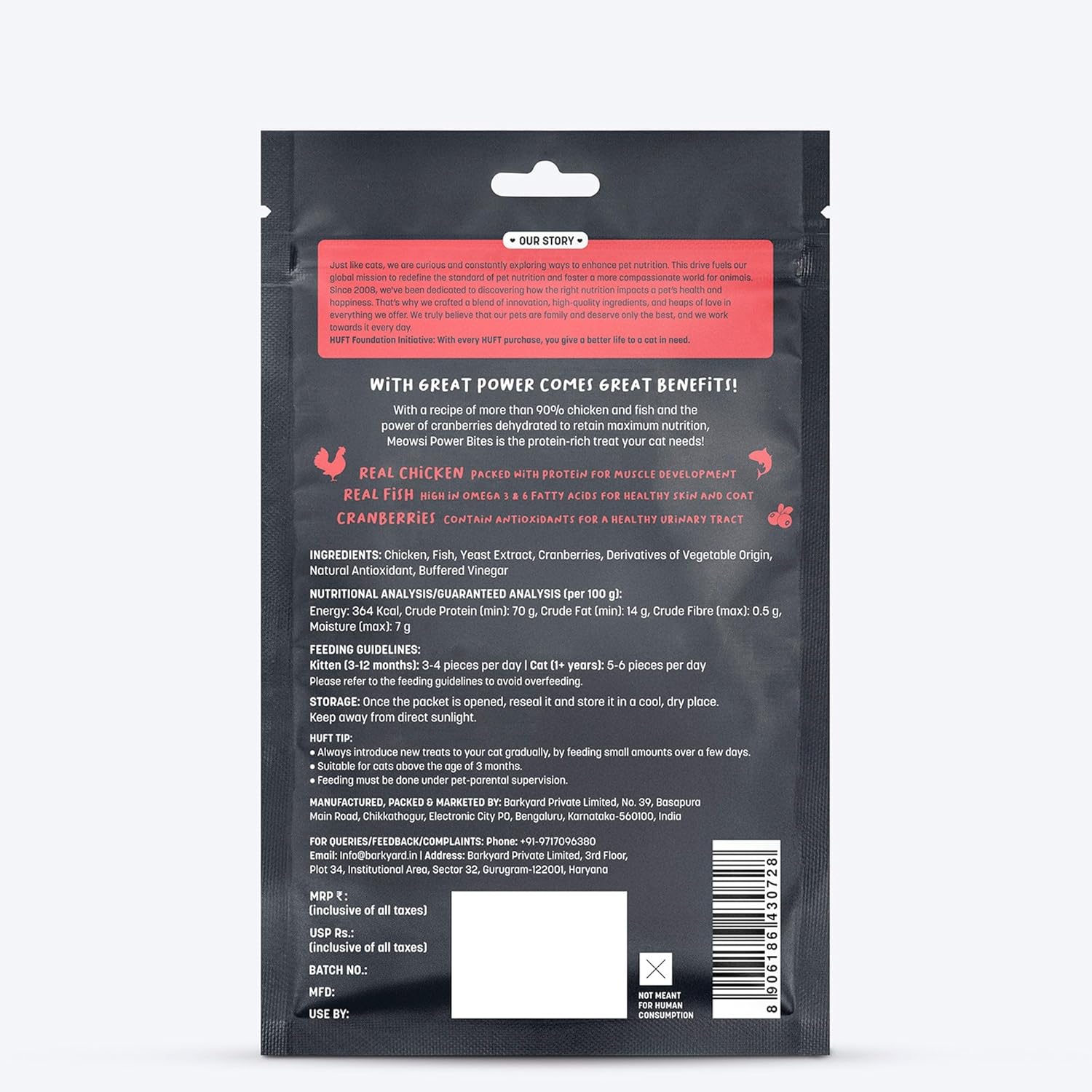 Meowsi Power Bites Chicken,Fish&Cranberry 50G