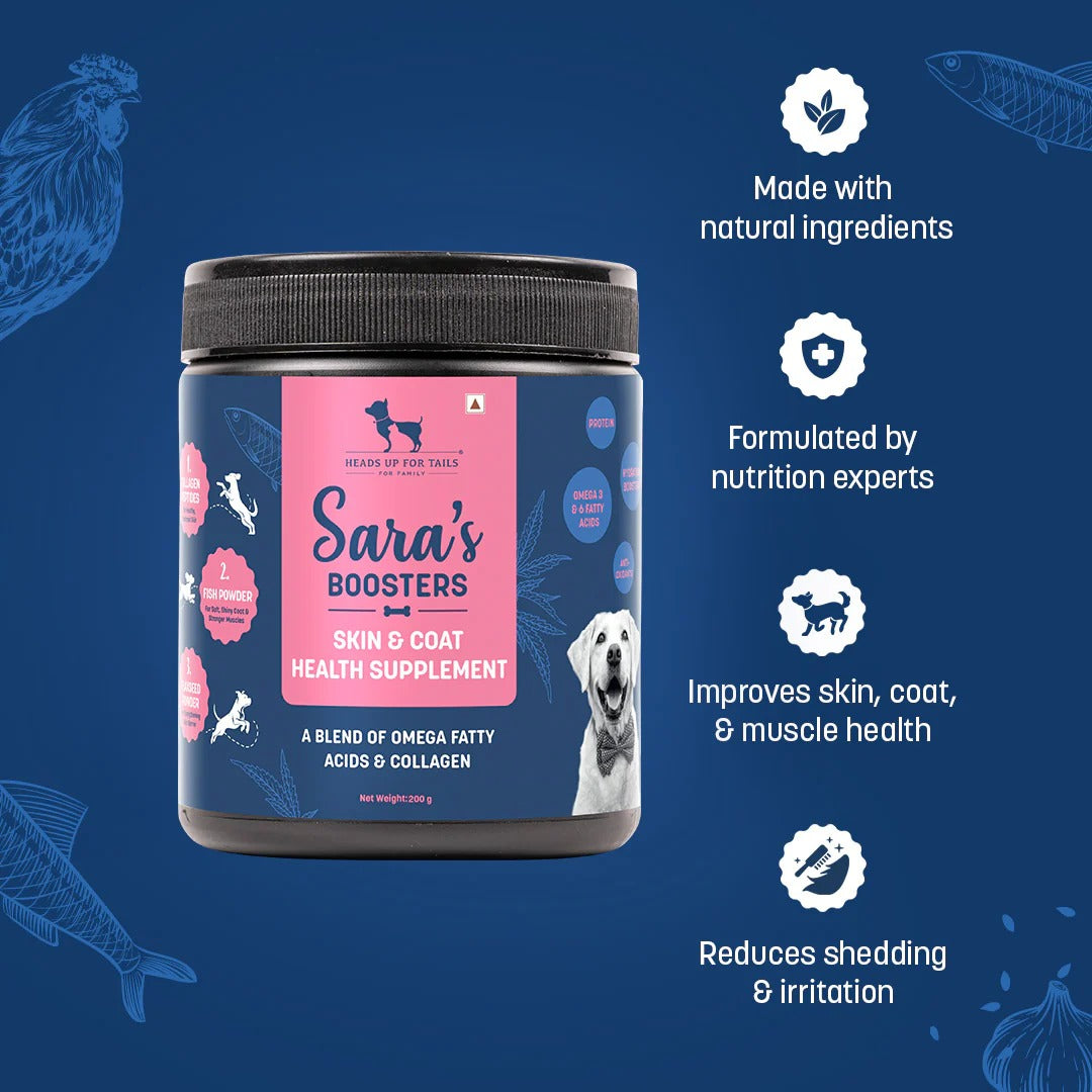 Sara's Boosters Skin & Coat Health Supplement For Dogs - 200 gm