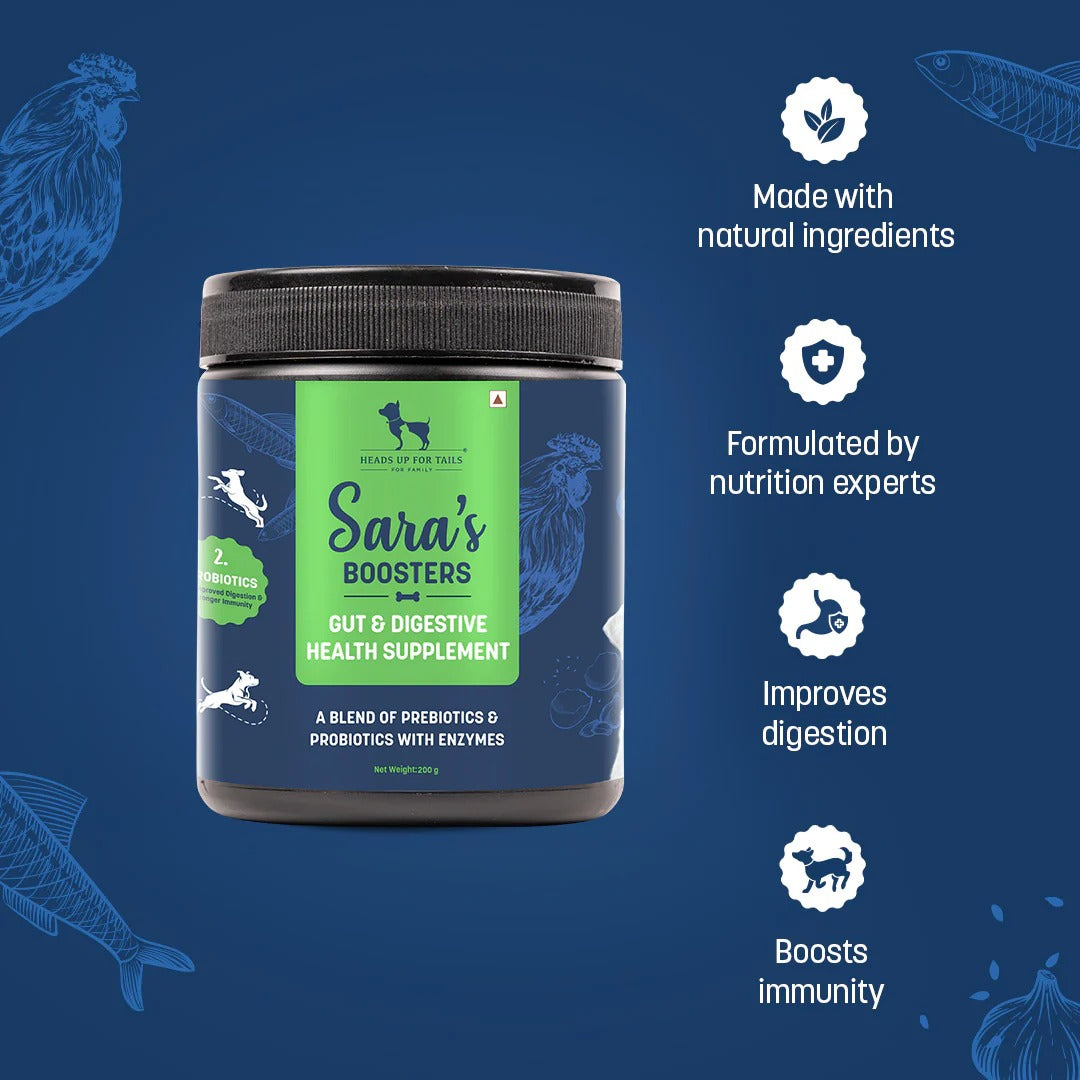 Sara's Boosters Gut & Digestive Health Supplement For Dogs - 200 gm