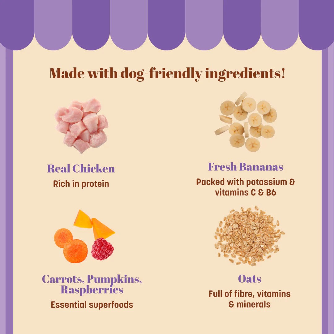 HUFT Dessert English Banoffee Pie Made With Real Chicken & Banana Treat For Dog - 100 gm