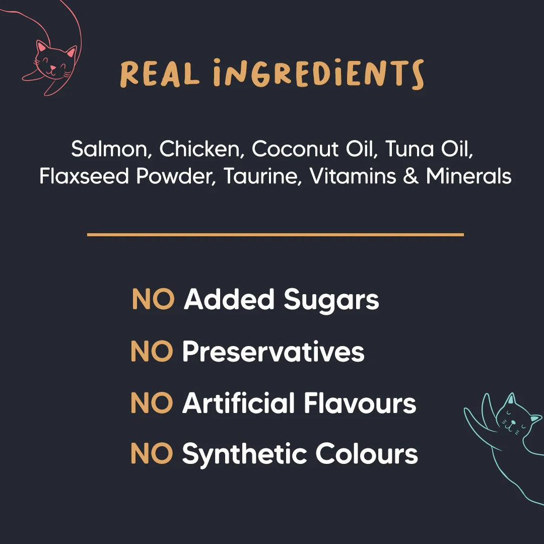 Meowsi by HUFT Skin & Coat Salmon & Chicken Mousse Cat Wet Food - 70 gm