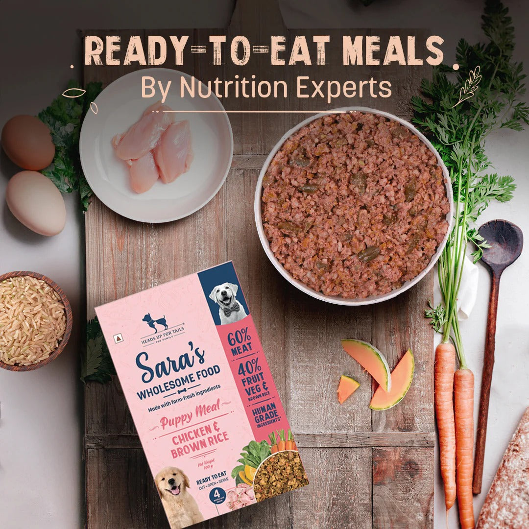 Sara's Wholesome Chicken & Brown Rice Wet Food For Puppy - 100 gm