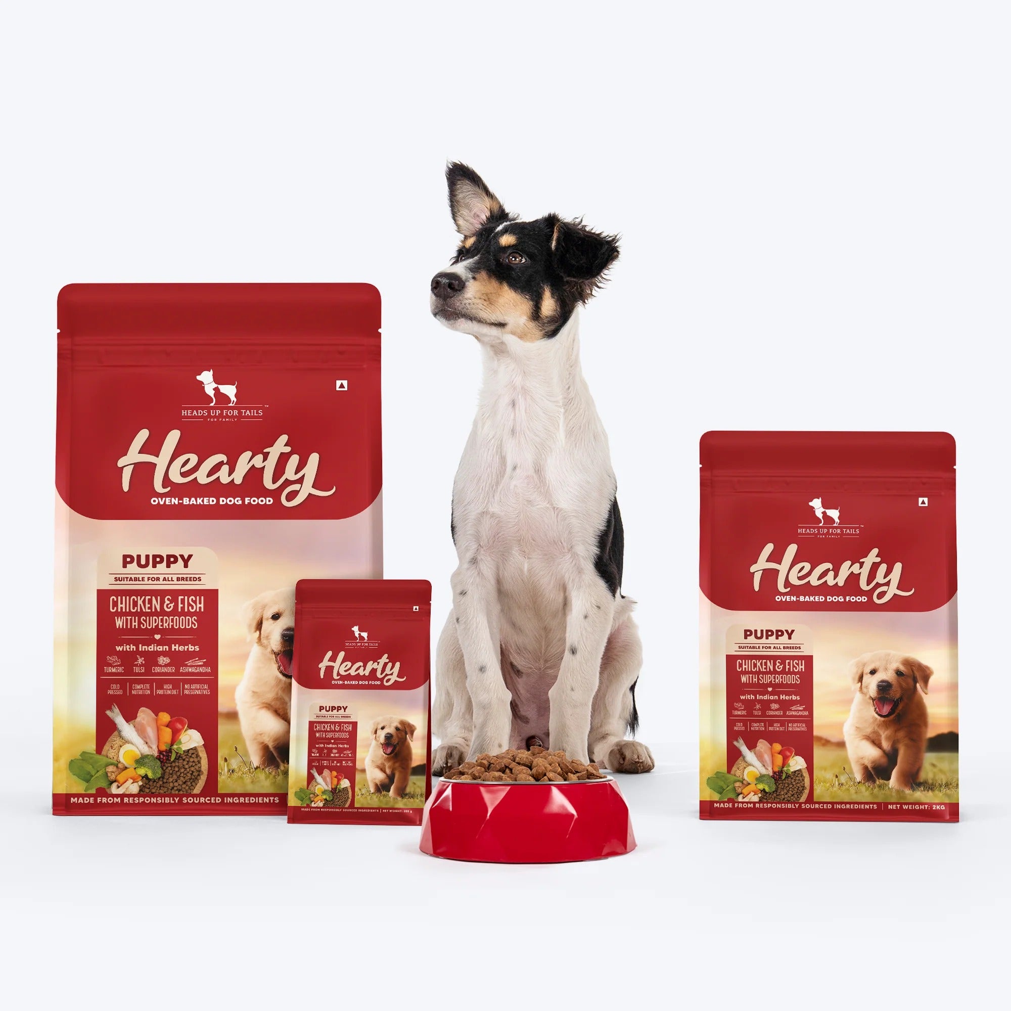 Hearty Oven-Baked Dry Food For Puppies With Chicken, Fish & Indian Herbs - All Breed 2Kilograms