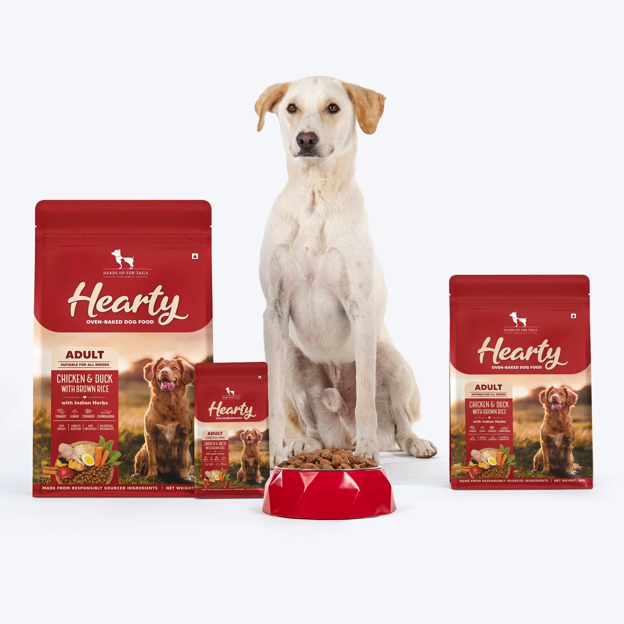 Hearty Oven-Baked Dry Food For Adult Dogs With Chicken, Duck & Brown Rice  - All Breed 2Kilograms