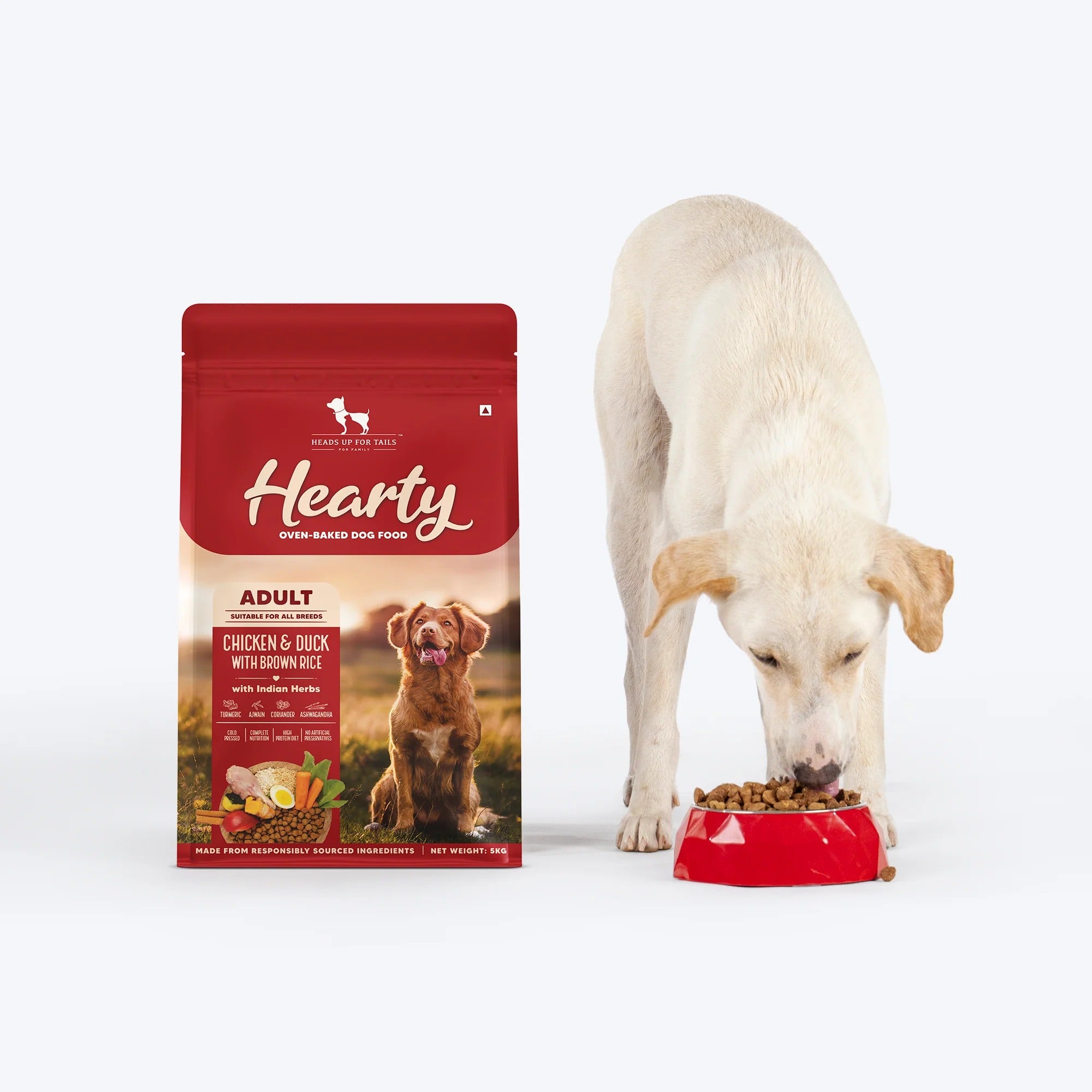 Hearty Oven-Baked Dry Food For Adult Dogs With Chicken, Duck & Brown Rice  - All Breed 2Kilograms