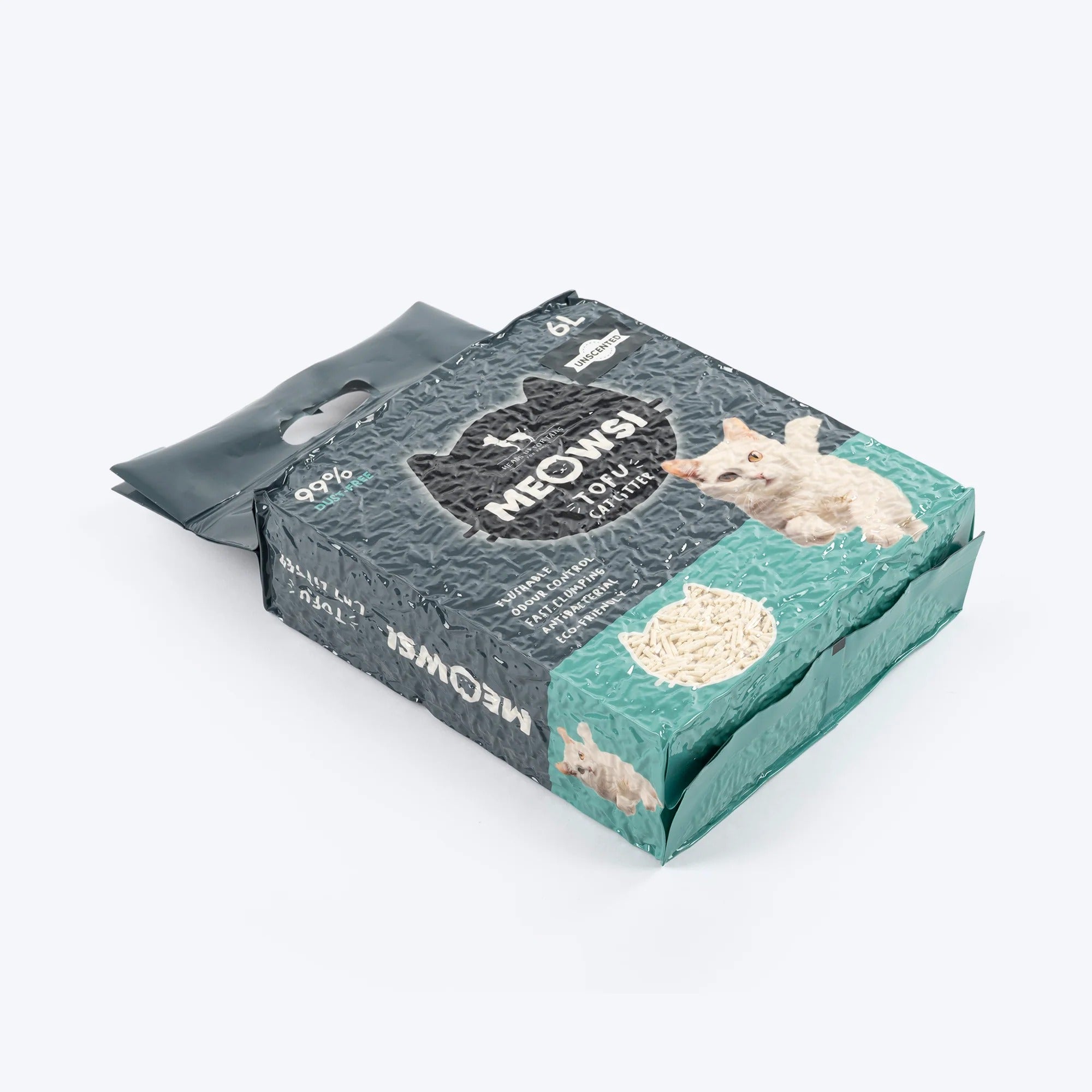 Meowsi by HUFT Tofu Cat Litter - Unscented - 6 Ltr