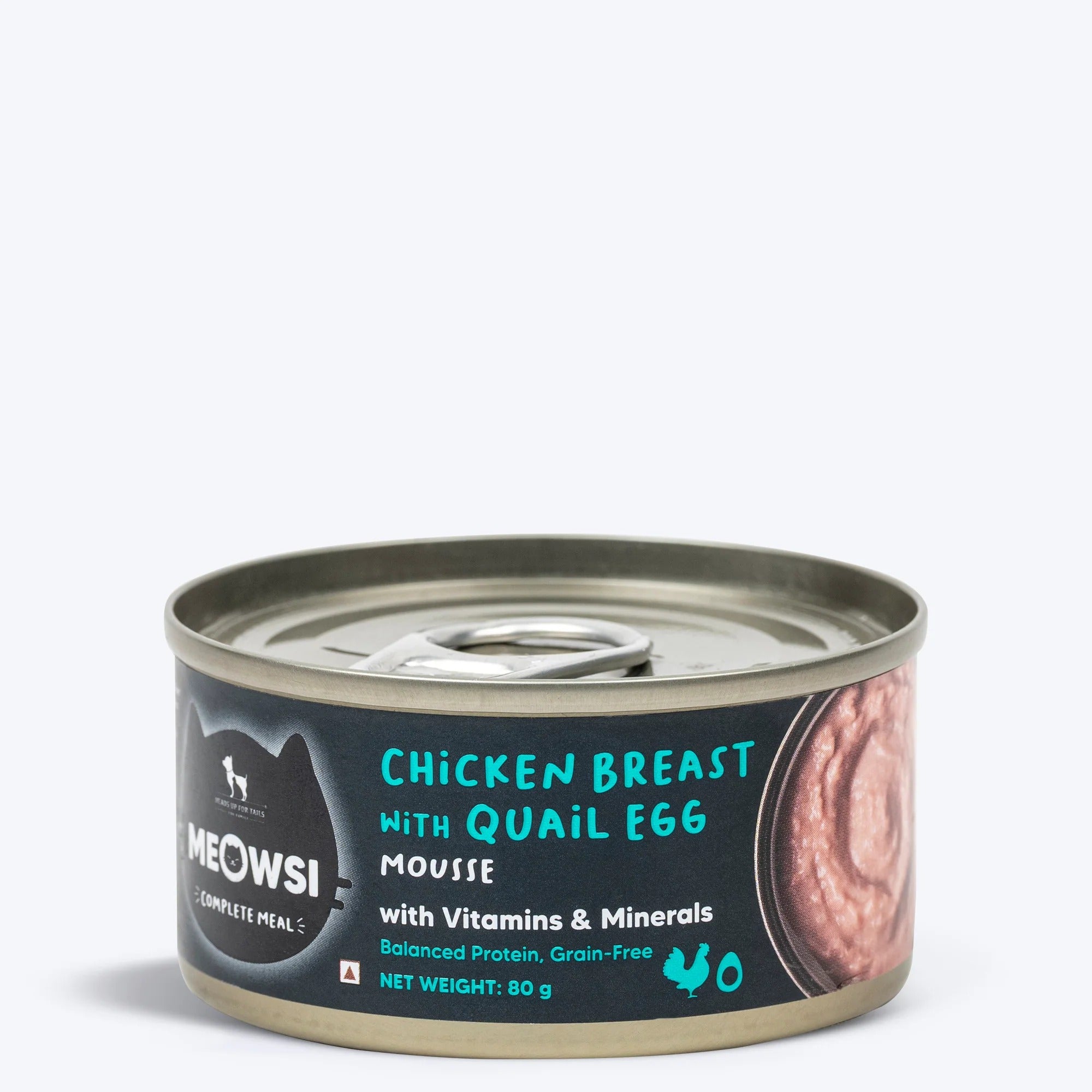 Meowsi by HUFT Chicken Breast With Quail Egg Mousse Canned Cat Wet Food-80 gm