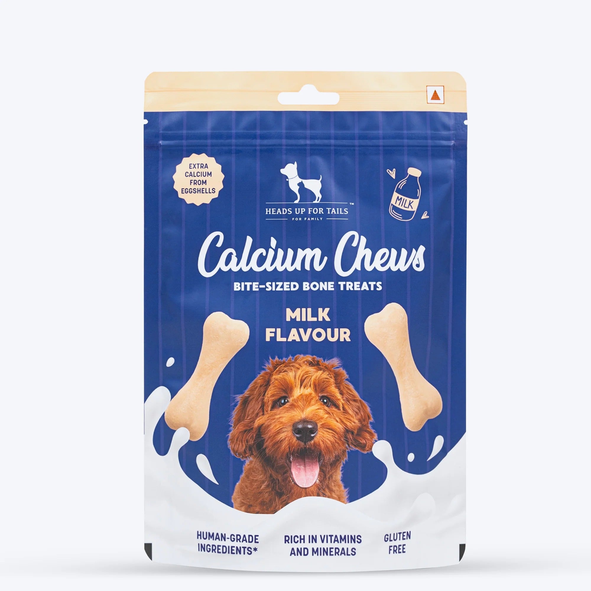 HUFT Calcium Chews Bite-Sized Bone Treats For Dog - Milk Flavour - 200 gm