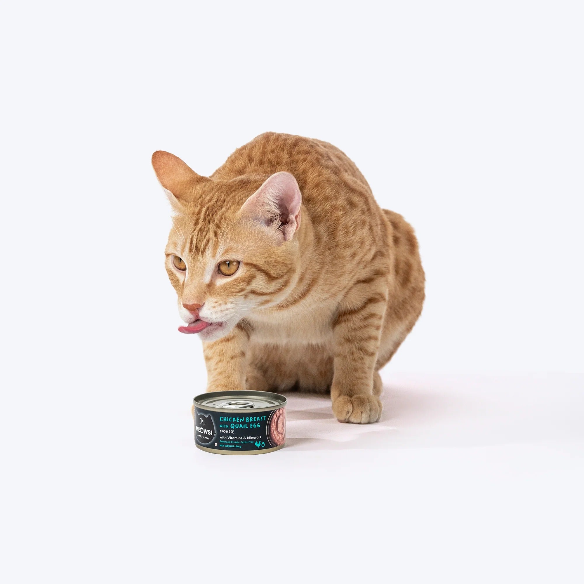 Meowsi by HUFT Chicken Breast With Quail Egg Mousse Canned Cat Wet Food-80 gm