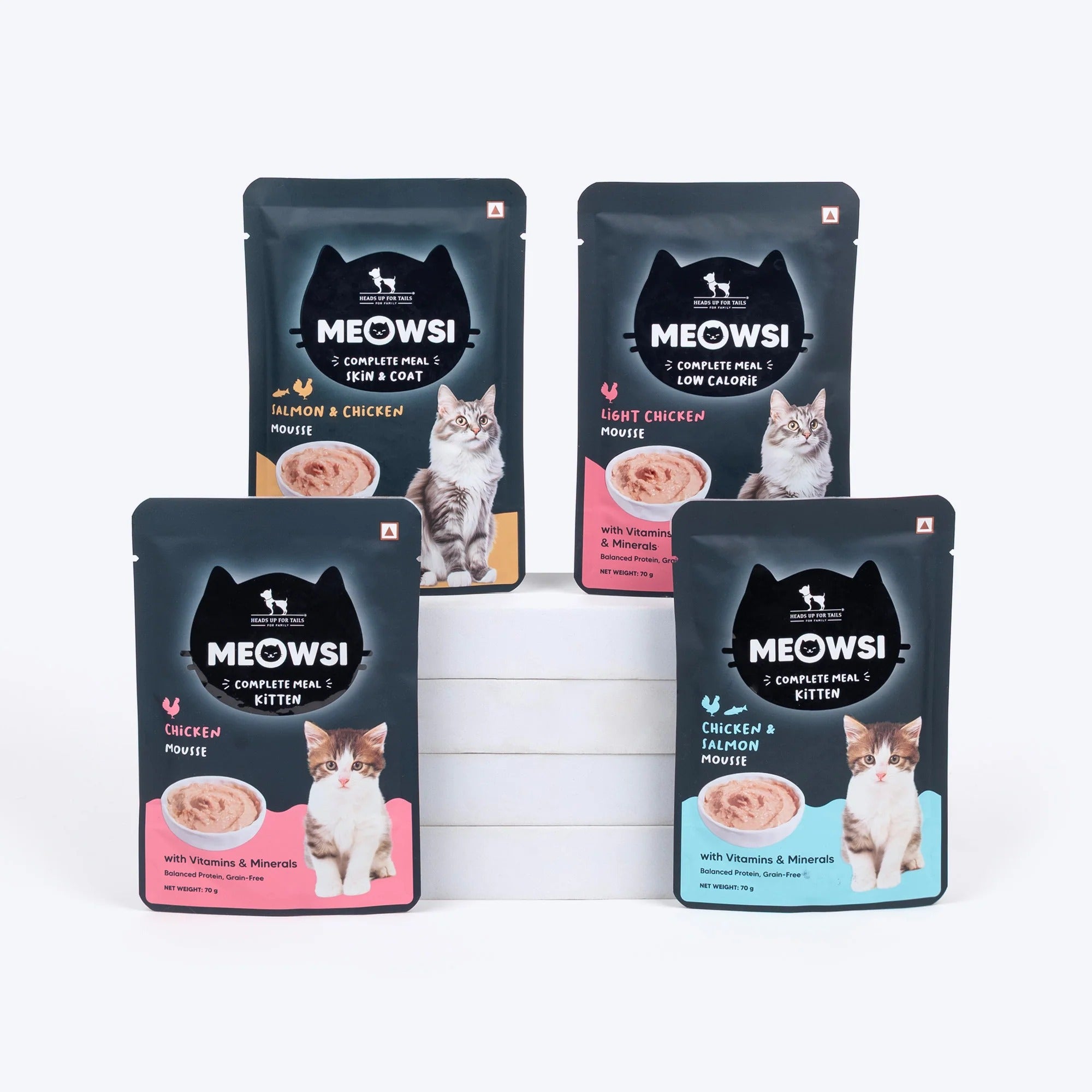 Meowsi by HUFT Skin & Coat Salmon & Chicken Mousse Cat Wet Food - 70 gm