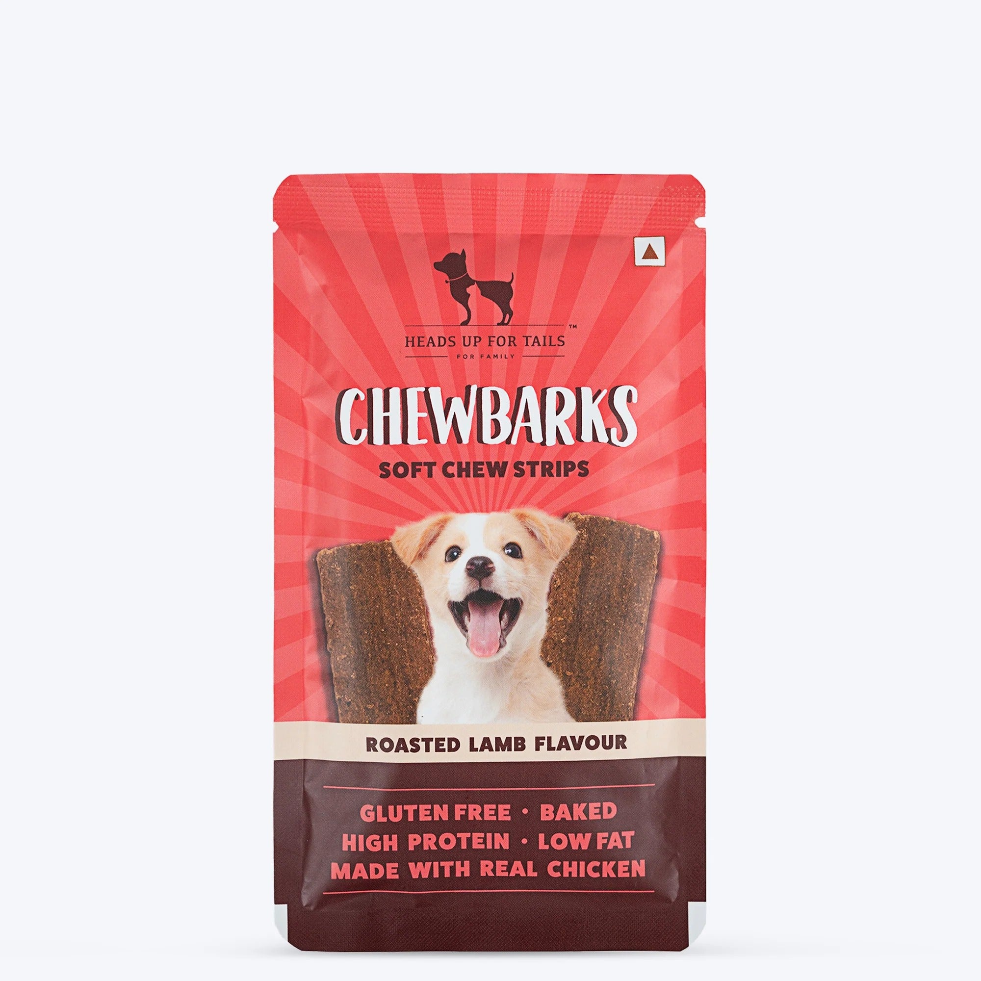 HUFT Chewbarks Dog Soft Chew Strips Treats - Roasted Lamb - 30gm