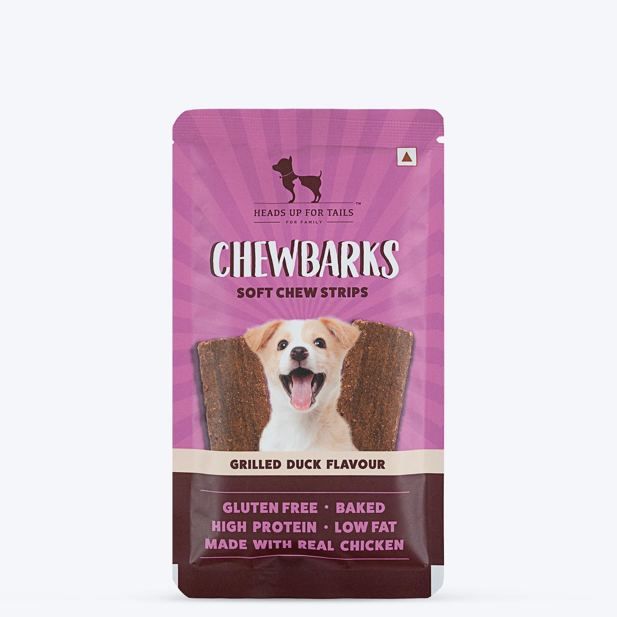 HUFT Chewbarks Dog Soft Chew Strips Treats - Grilled Duck - 30gm