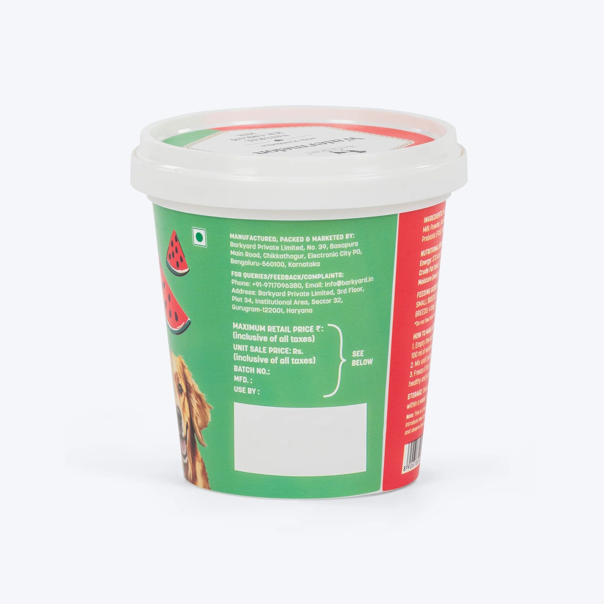 HUFT Ice Cream Watermelon With Prebiotics Mix Treat For Dog - 40 gm