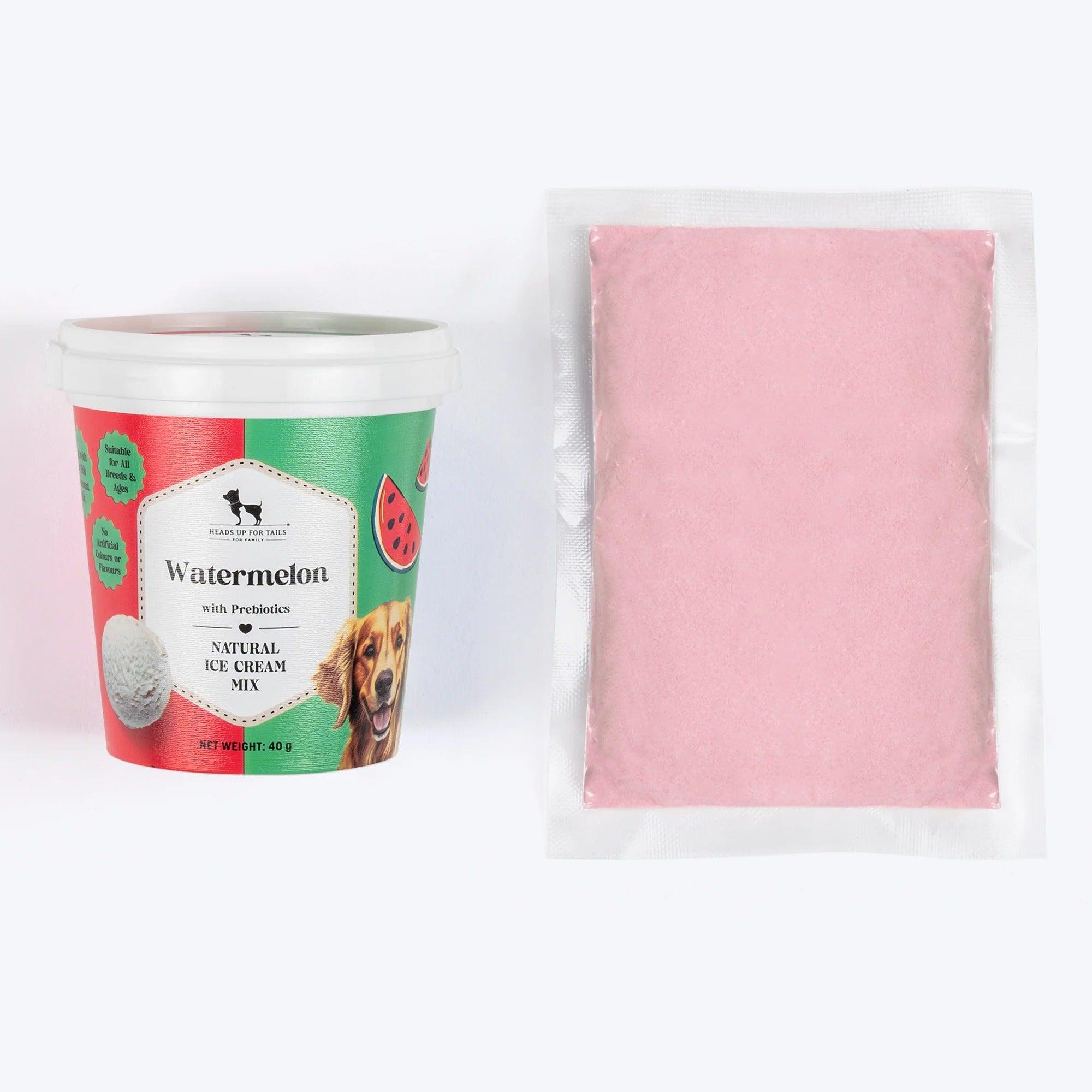 HUFT Ice Cream Watermelon With Prebiotics Mix Treat For Dog - 40 gm