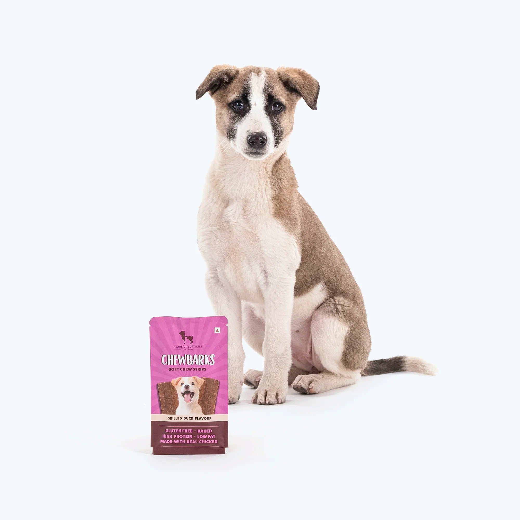 HUFT Chewbarks Dog Soft Chew Strips Treats - Grilled Duck - 30gm