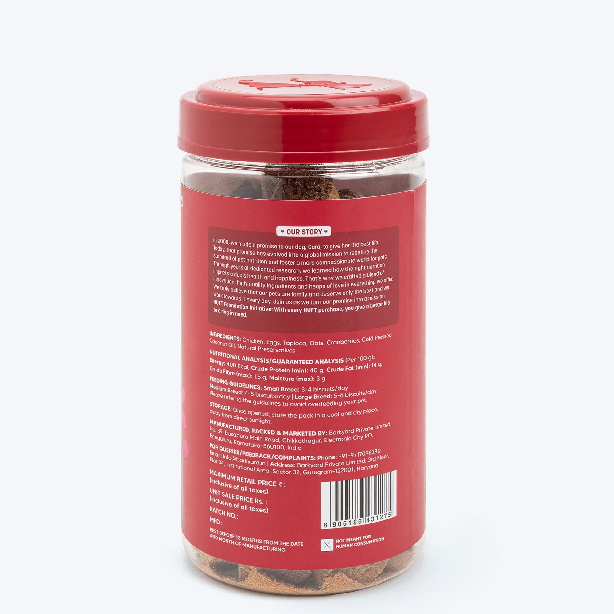 Hearty Chicken & Cranberries Healthy Dog Biscuits - 320 gm