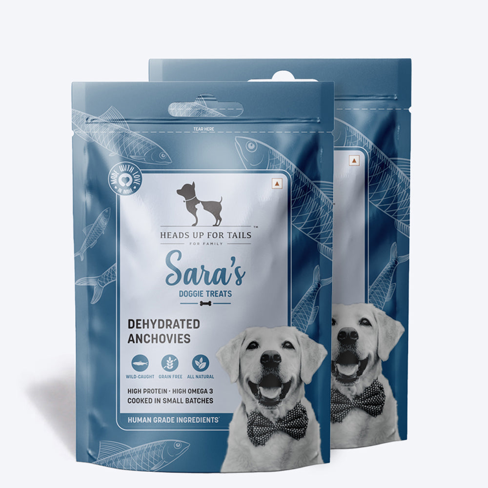 HUFT Sara's Dehydrated Anchovy Doggie Treats - 70 g - Heads Up For Tails