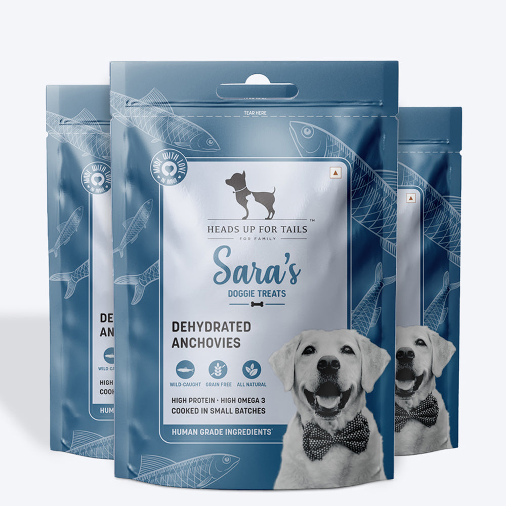 HUFT Sara's Dehydrated Anchovy Doggie Treats - 70 g - Heads Up For Tails