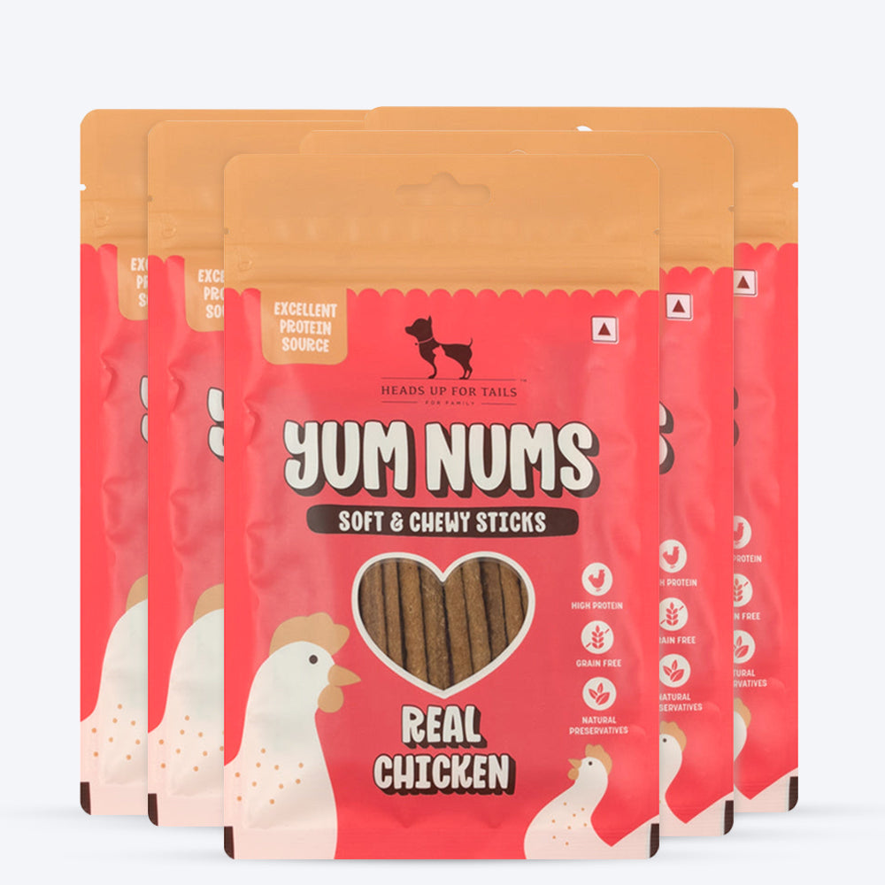 HUFT Yum Nums Soft & Chewy Sticks Real Chicken Treat For Dogs - 75g - Heads Up For Tails
