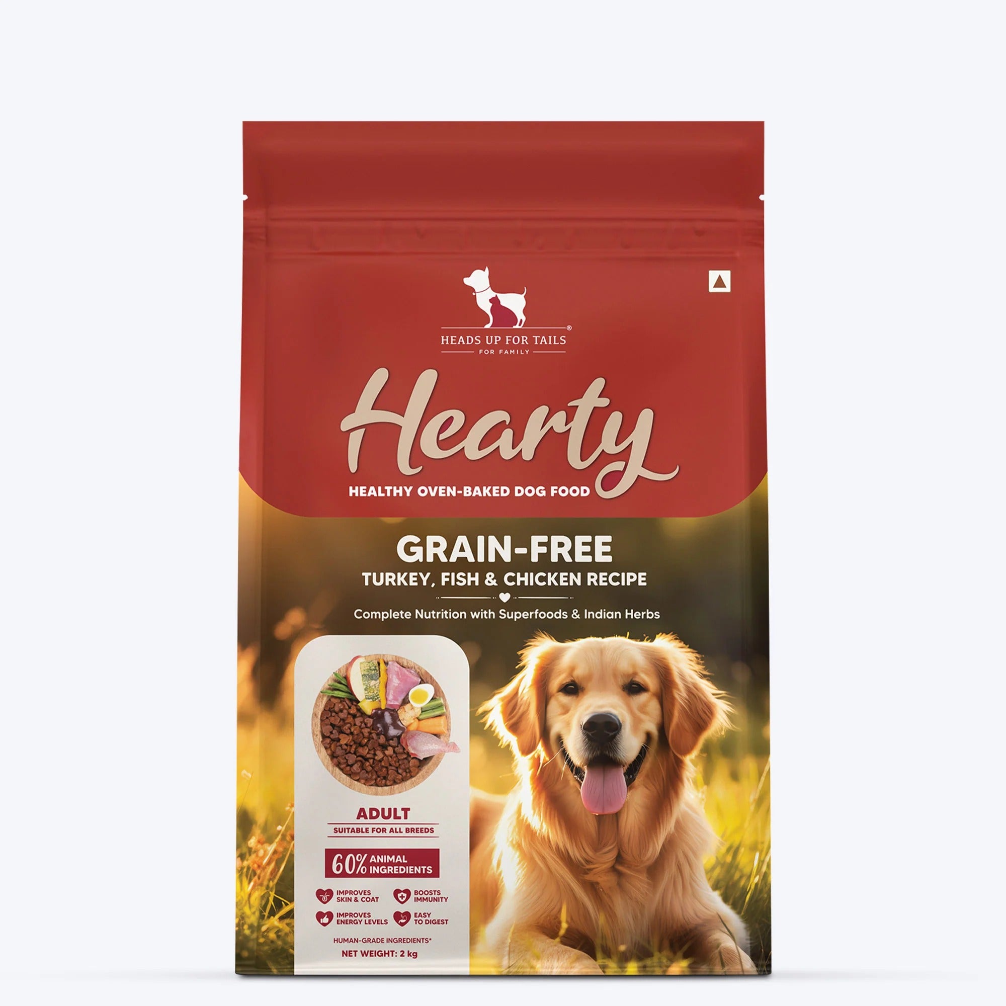 Hearty Turkey, Fish & Chicken Grain-Free Oven-Baked Adult Dog Food - All Breeds