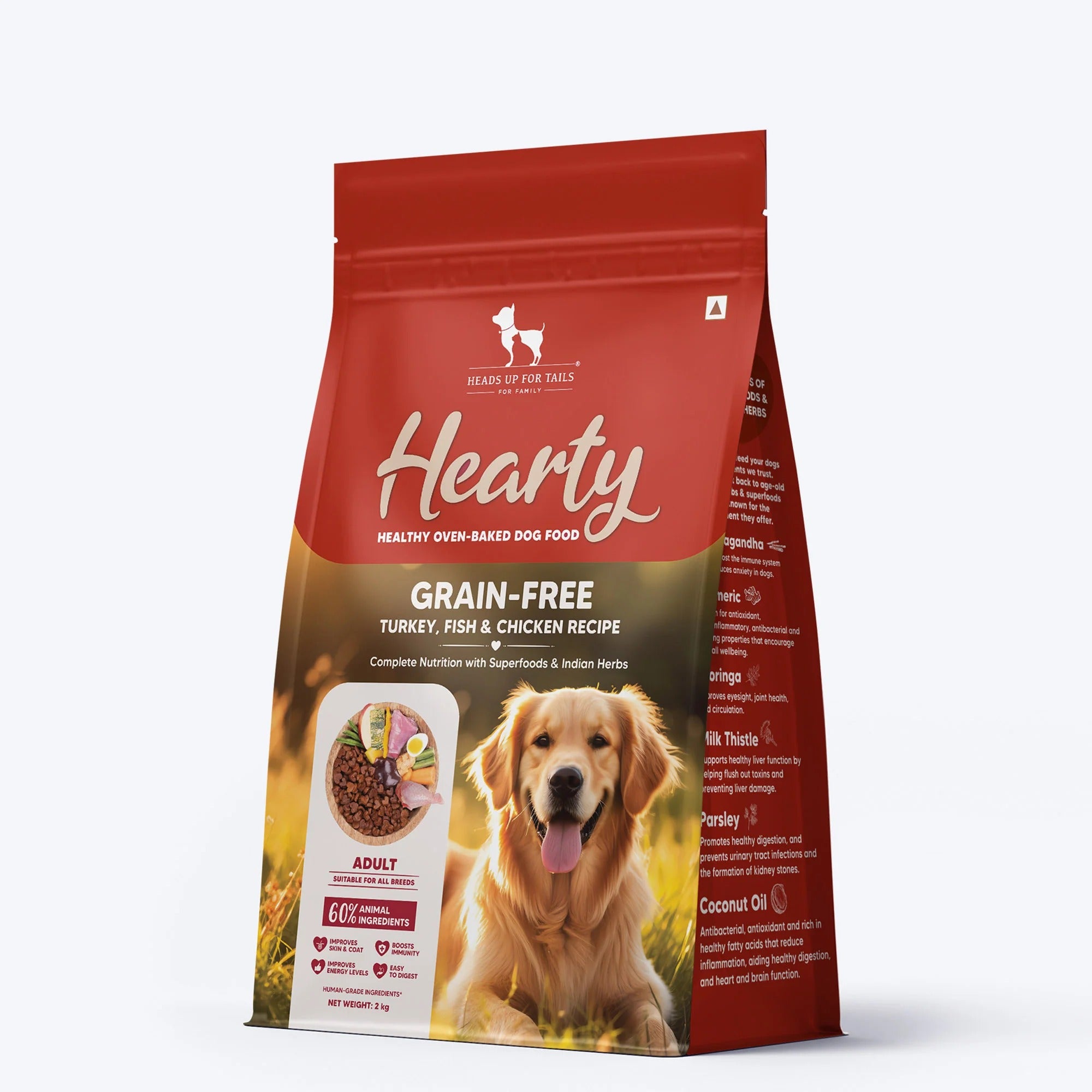 Hearty Turkey, Fish & Chicken Grain-Free Oven-Baked Adult Dog Food - All Breeds