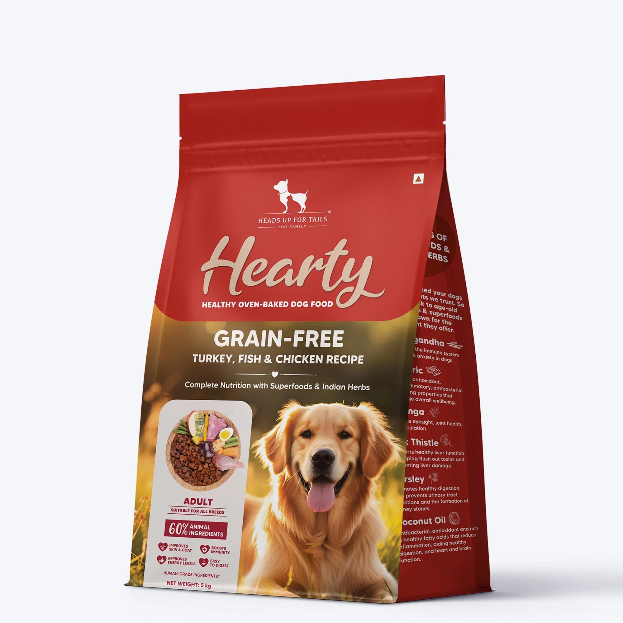 Hearty Turkey, Fish & Chicken Grain-Free Oven-Baked Adult Dog Food - All Breeds