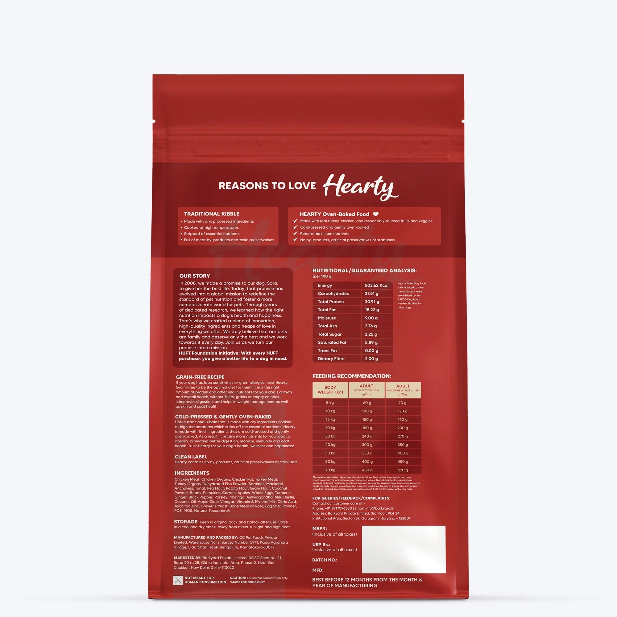 Hearty Turkey, Fish & Chicken Grain-Free Oven-Baked Adult Dog Food - All Breeds