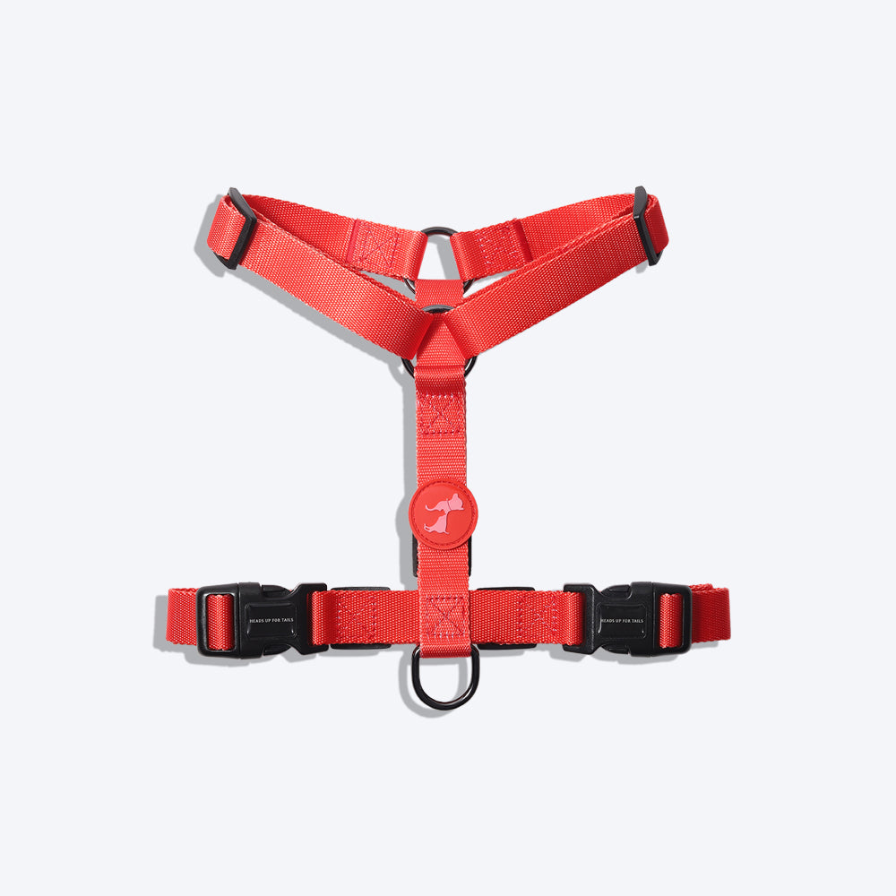 HUFT Classic Nylon Dog H Harness - Red - Heads Up For Tails