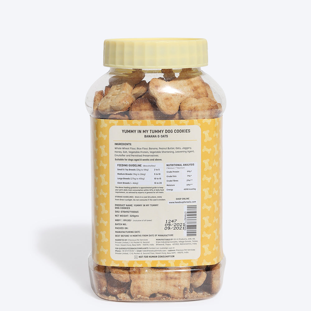 HUFT YIMT Banana & Oats Vegetarian Dog Biscuits - Heads Up For Tails
