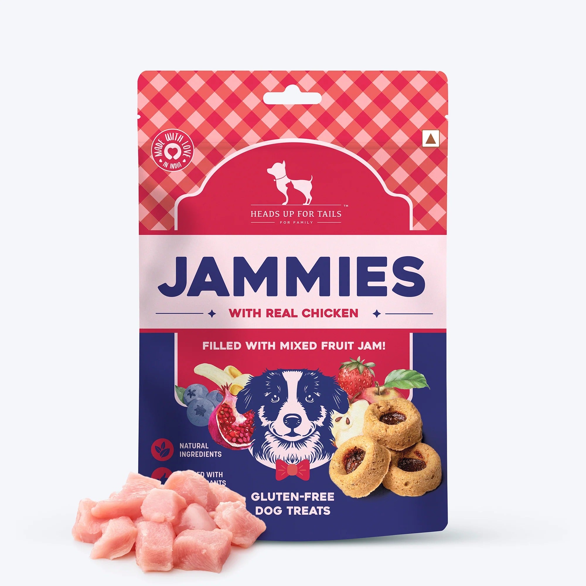 HUFT Jammies - Chicken Filled With Mixed Fruit Jam Dog Treats - 100 g
