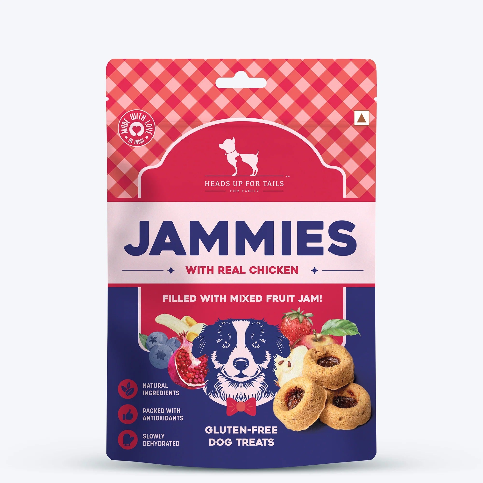HUFT Jammies - Chicken Filled With Mixed Fruit Jam Dog Treats - 100 g