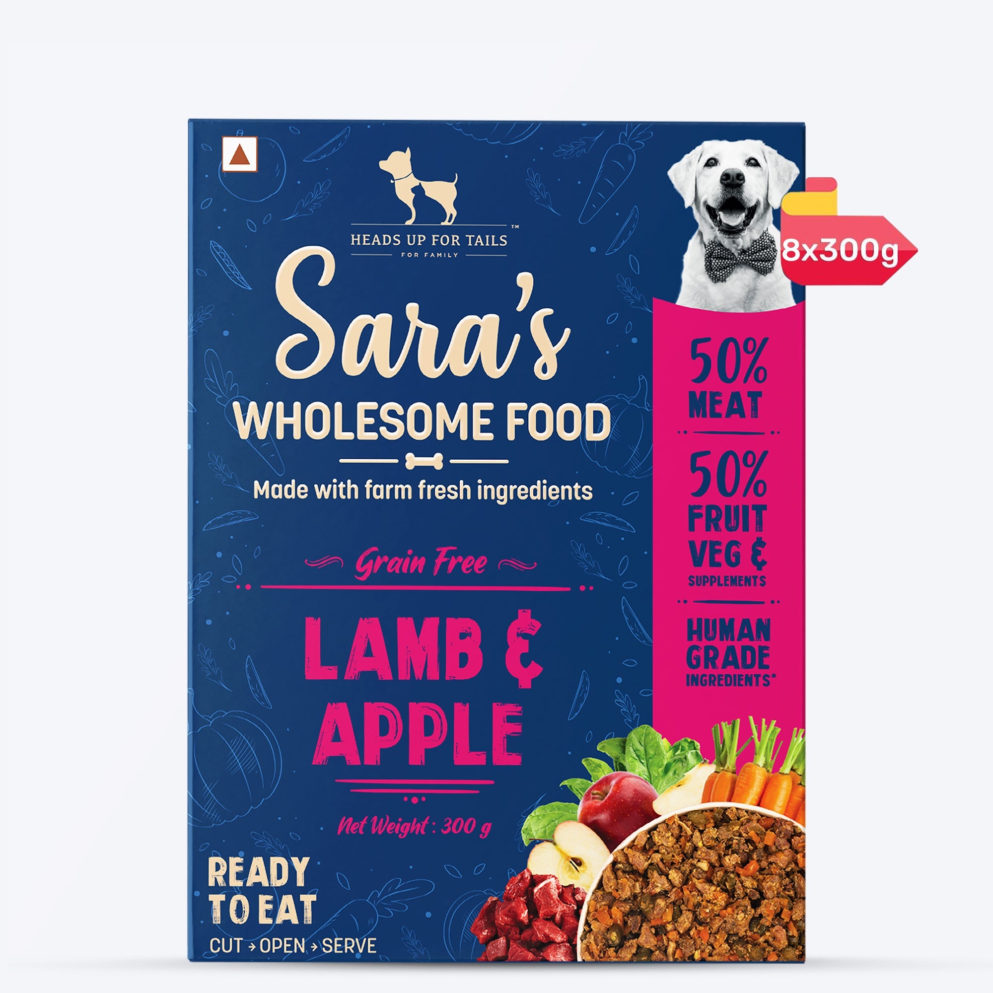 HUFT Sara's Wholesome Food - Grain-Free Lamb And Apple Dog Food - Heads Up For Tails