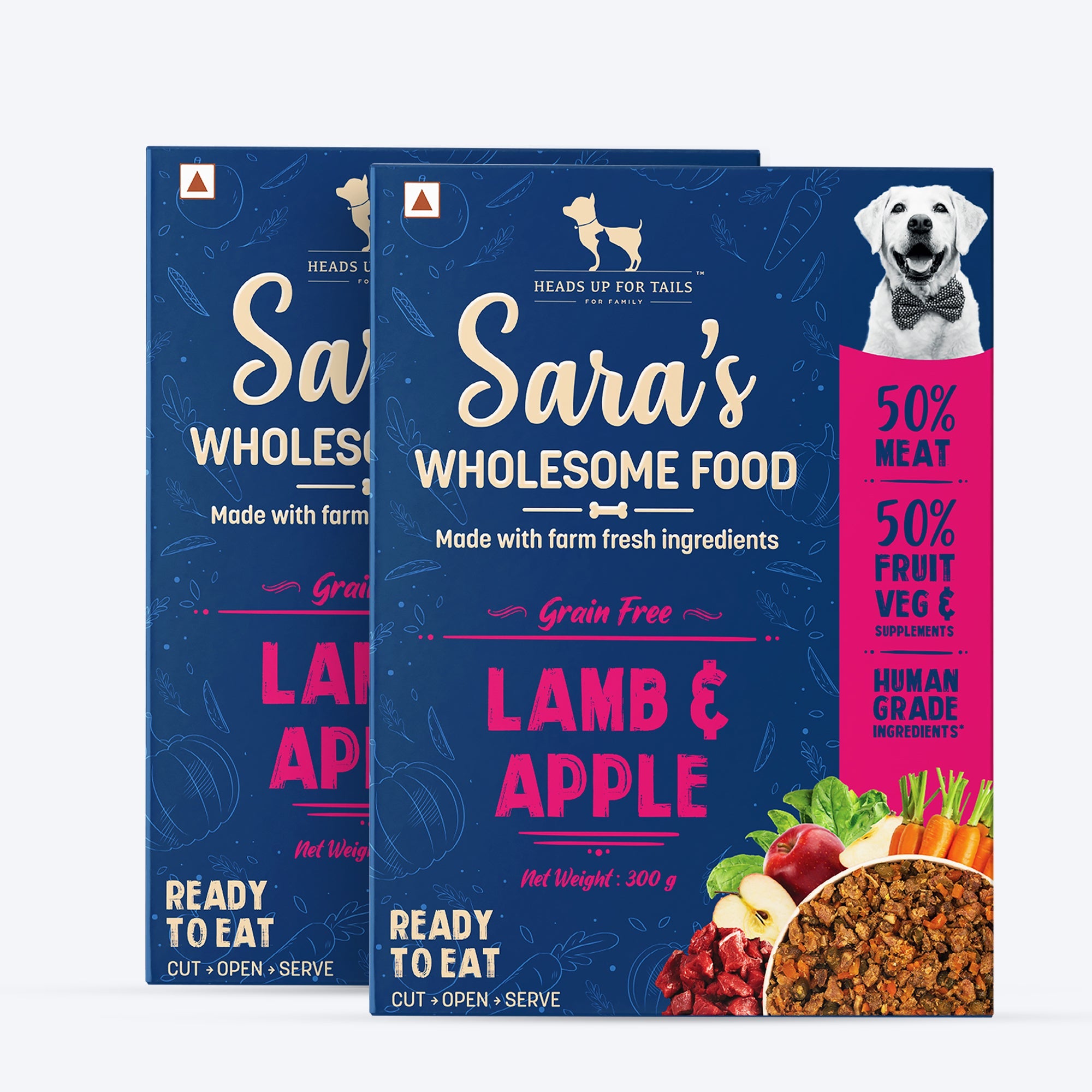 HUFT Sara's Wholesome Food - Grain-Free Lamb And Apple Dog Food - Heads Up For Tails