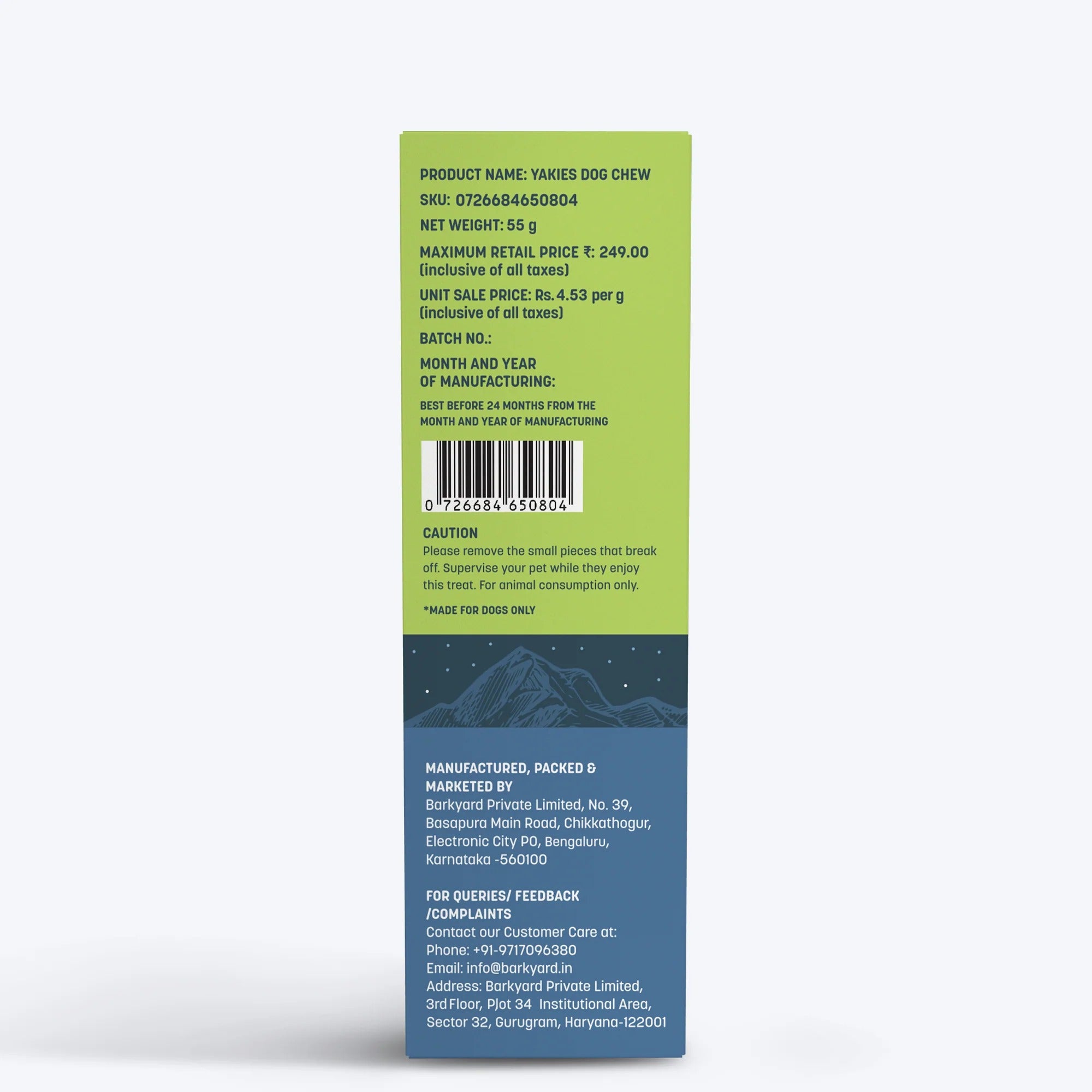 HUFT Yakies Vegetarian Natural Chew Bone - Mint