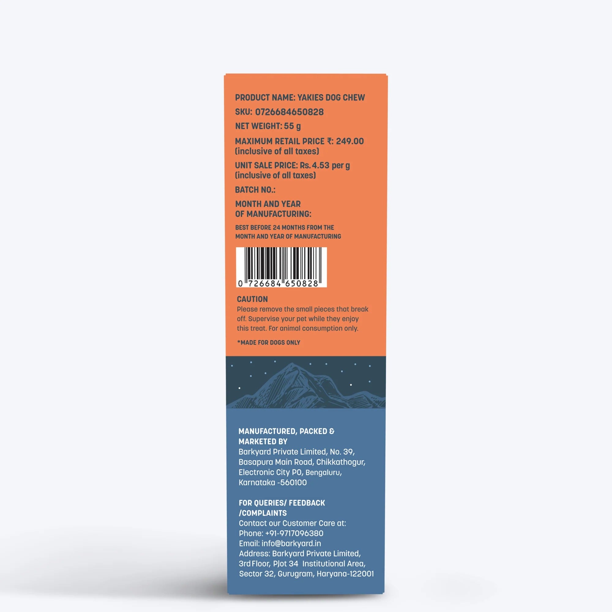 HUFT Yakies Vegetarian Natural Chew Bone - Turmeric
