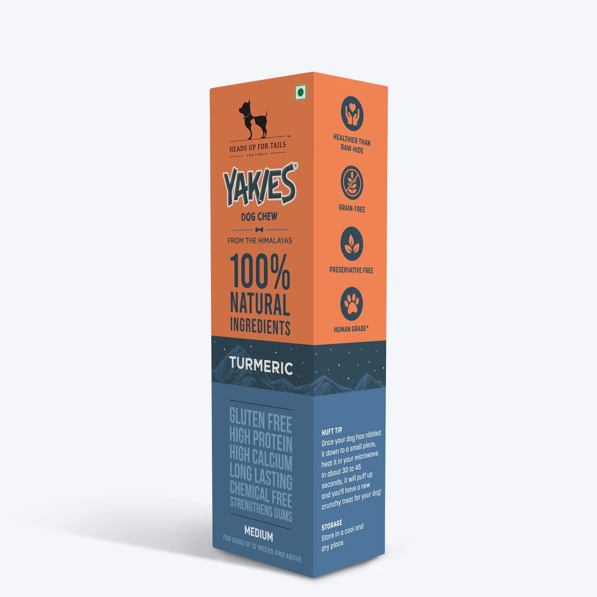 HUFT Yakies Vegetarian Natural Chew Bone - Turmeric