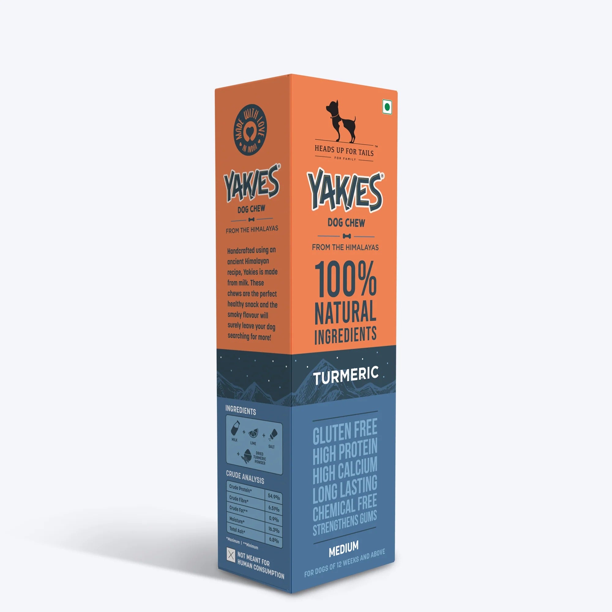 HUFT Yakies Vegetarian Natural Chew Bone - Turmeric