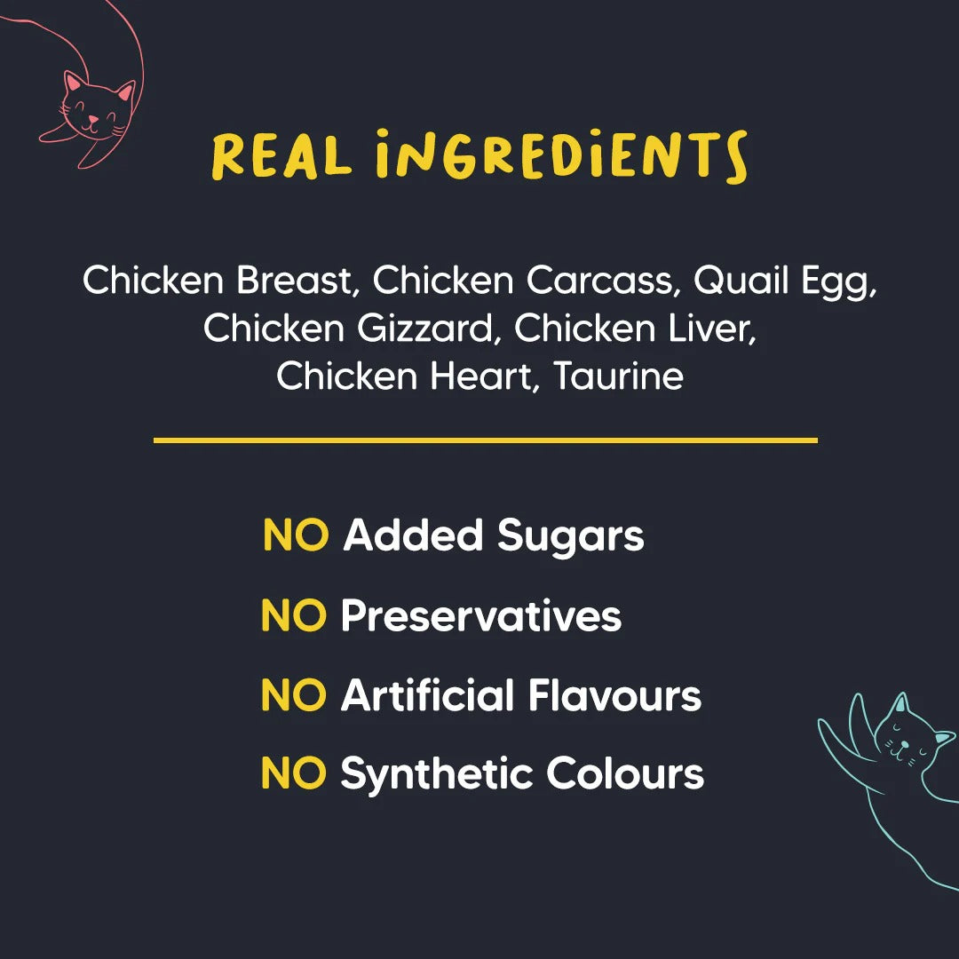 Meowsi by HUFT Chicken Breast With Quail Egg Pate Canned Cat Wet Food - 80 gm