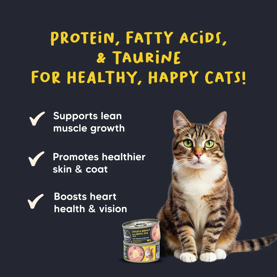 Meowsi by HUFT Chicken Breast With Quail Egg Pate Canned Cat Wet Food - 80 gm