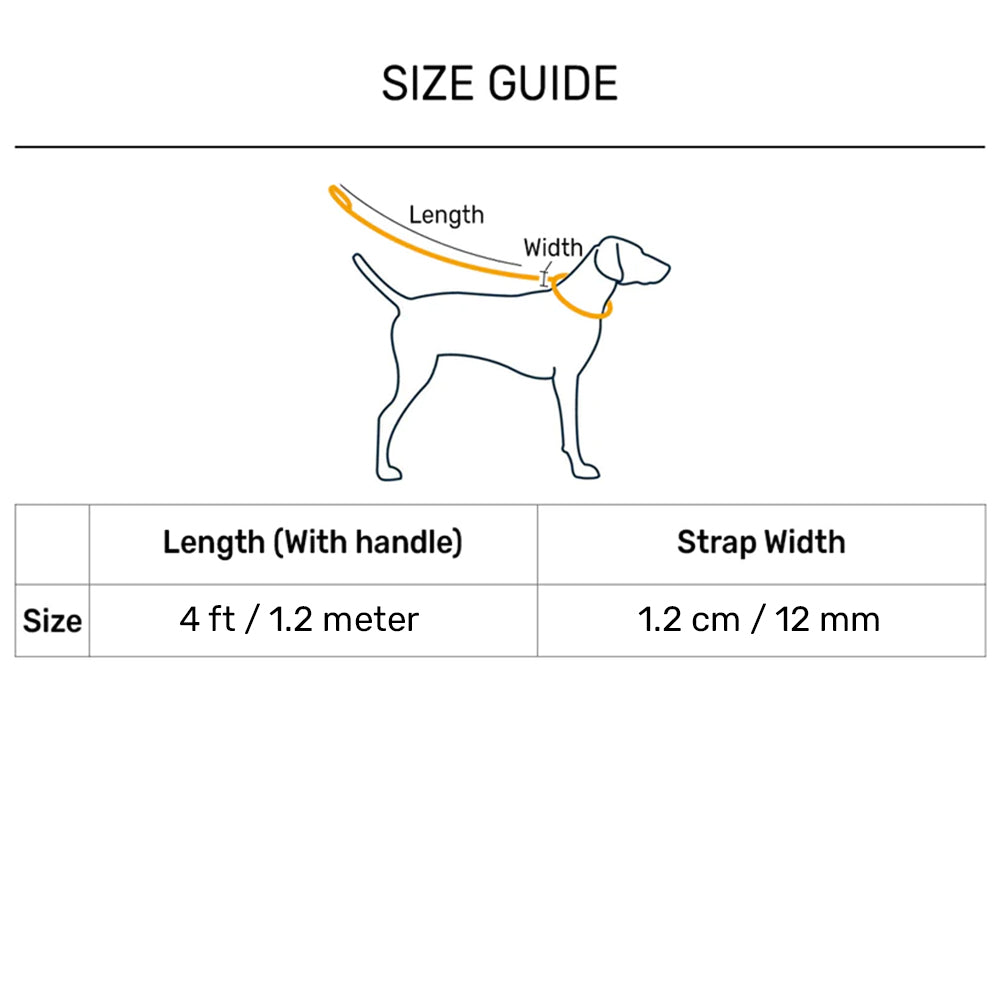 HUFT Rope Leash For Dog - Black - 1.2 m - Heads Up For Tails
